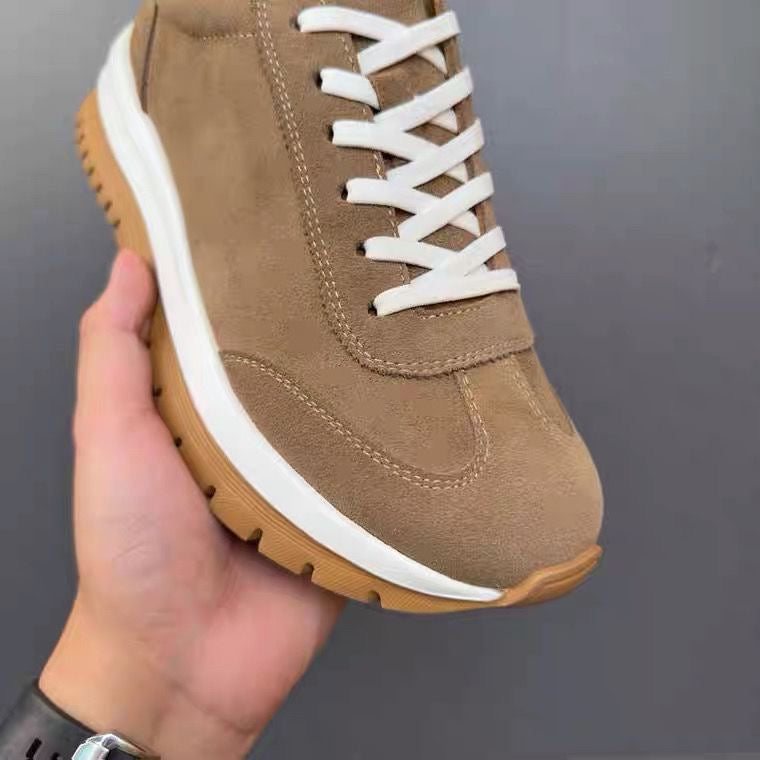 Autumn/Winter Handcrafted Vintage Fashion Versatile Soft Leather Exfoliating Casual Athletic Leather Shoes