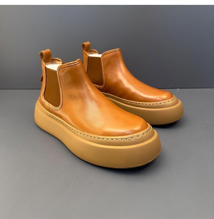 Genuine Leather Vintage Slip-On Handcrafted High-Top British-Style Dr. Martens Boots