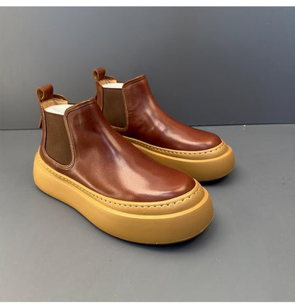 Genuine Leather Vintage Slip-On Handcrafted High-Top British-Style Dr. Martens Boots