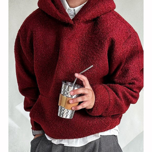 Autumn-Winter Fragrant Breeze Warm Textured Oversized Casual Hoodie
