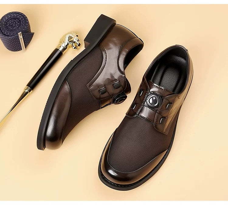 Rotating Buckle Ice-Resistant Mesh Comfortable Breathable Fashionable Versatile Leather Shoes