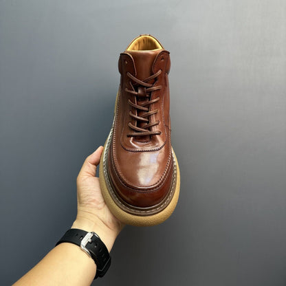 Handcrafted Vintage Horsehide British-Style Mid-Calf Boots