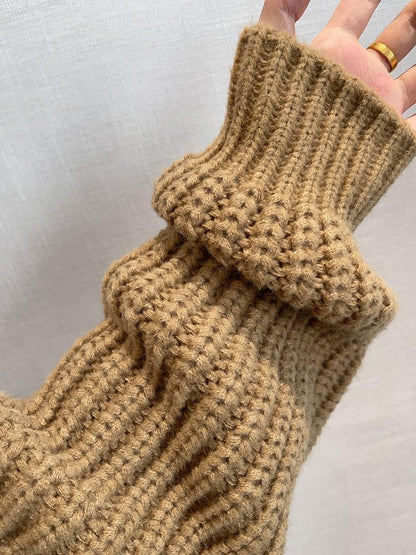 Autumn/Winter Vintage Oversized Knit Single-Button Hooded Sweater Jacket