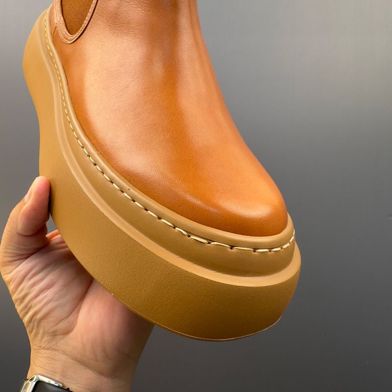 Genuine Leather Vintage Slip-On Handcrafted High-Top British-Style Dr. Martens Boots