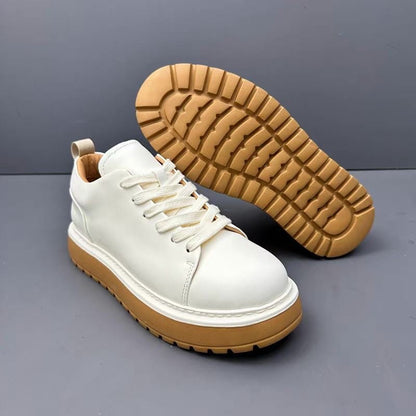 Fashionable Genuine Leather Versatile Chunky Sole Trendy Skate Shoes