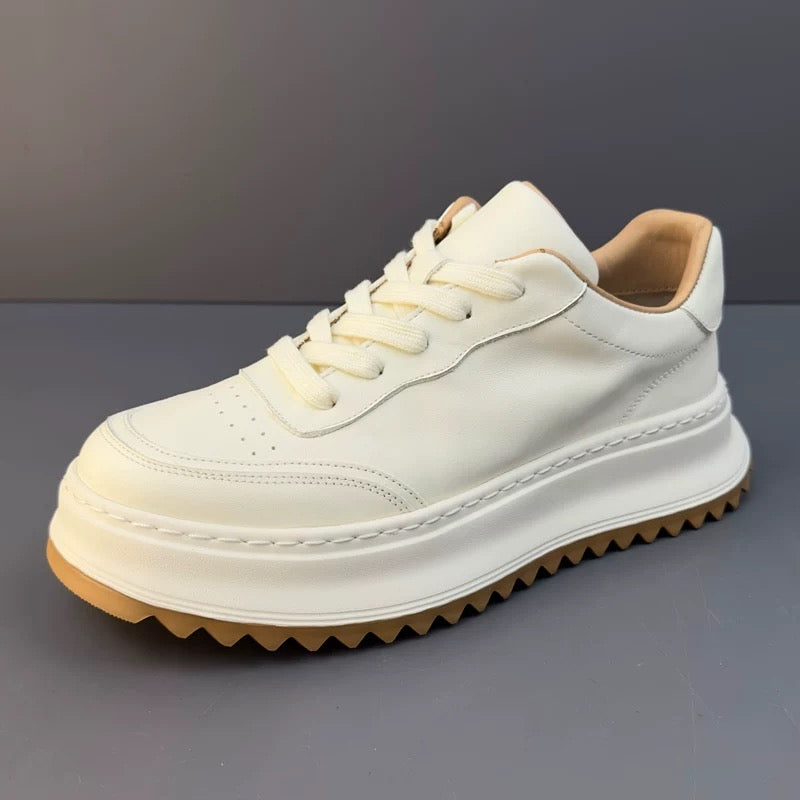 Handcrafted Horsehide Soft Thick-Sole Casual Retro Low-Top Sneakers