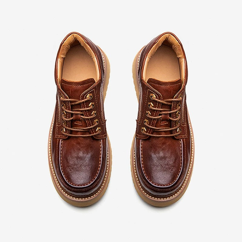 Handcrafted Vintage Lace-Up Soft-Sole Casual Business Leather Shoes