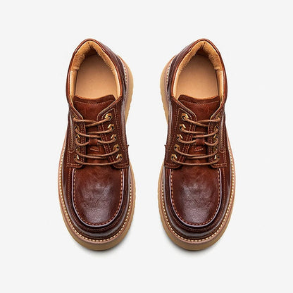 Handcrafted Vintage Lace-Up Soft-Sole Casual Business Leather Shoes