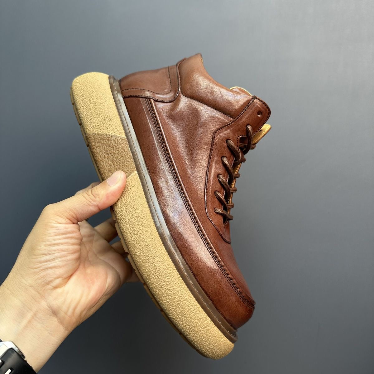 Handcrafted Vintage Horsehide British-Style Mid-Calf Boots