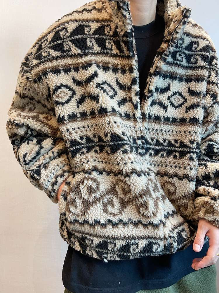 Autumn/Winter Vintage Shearling Oversized Warm Zipper Jacket