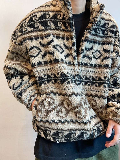 Autumn/Winter Vintage Shearling Oversized Warm Zipper Jacket