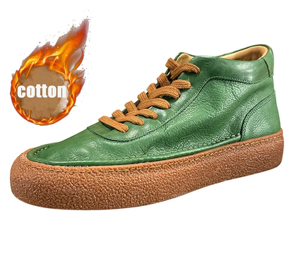 Retro Handcrafted Cowhide Casual Skate Shoes