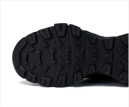 Full-Grain Leather Rotating Buckle Dad Sneakers