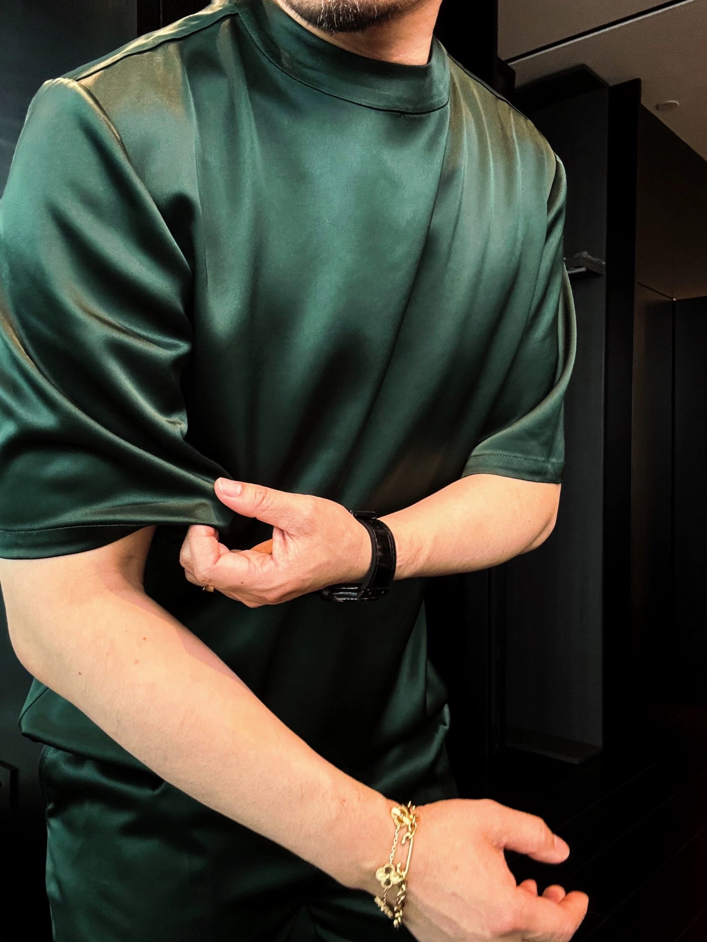 Acetic Acid Minimalist Trend Short-Sleeve Crew Neck Casual T-Shirt and Shorts Set