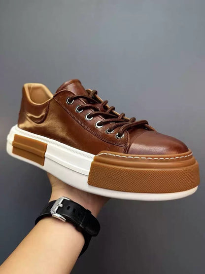 Retro Horsehide Casual Shoes | low-top Sneakers
