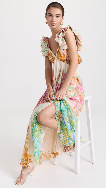 Stylish Frill Midi Dress