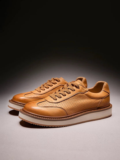 Handmade Retro New Casual Skate Shoes Fashion Breathable Softsole Leather Shoes