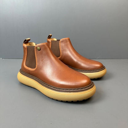 Handcrafted Vintage Leather High-Top Boots with Foot-Covering Design Handmade British-Style Dr. Martens Boots