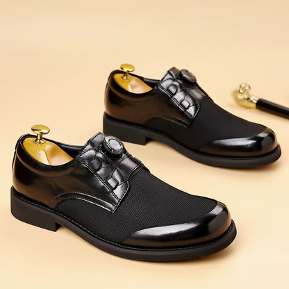 Rotating Buckle Ice-Resistant Mesh Comfortable Breathable Fashionable Versatile Leather Shoes