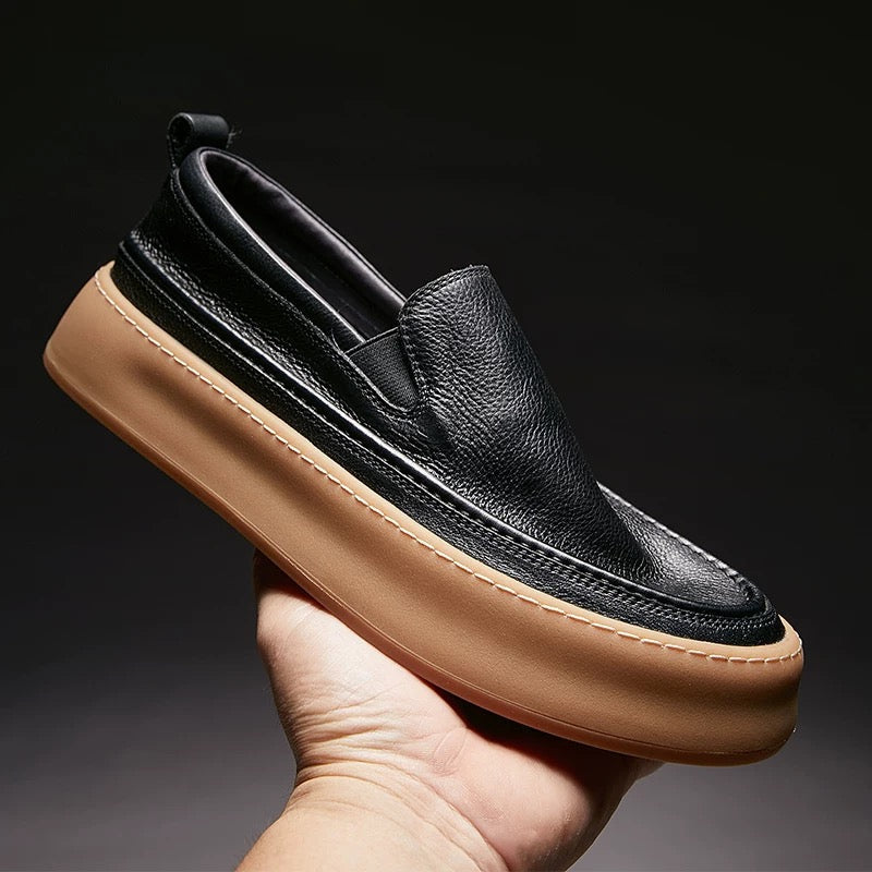 Genuine Leather Slip-On Low-Top Soft-Sole Trendy Versatile Loafers