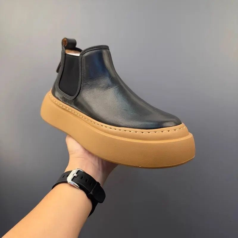 Genuine Leather Vintage Slip-On Handcrafted High-Top British-Style Dr. Martens Boots