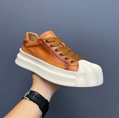 Handcrafted Vintage Shell-Toe Fashionable and Versatile Height-Boosting Low-Top Skate Shoes