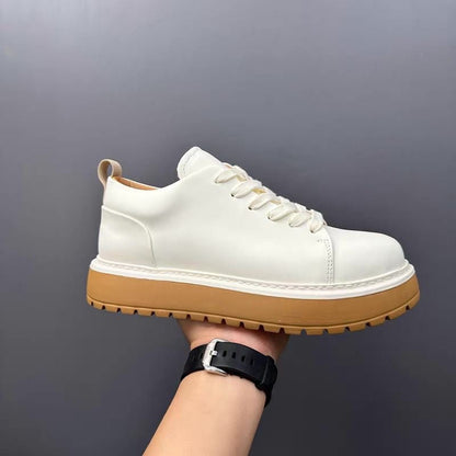 Fashionable Genuine Leather Versatile Chunky Sole Trendy Skate Shoes