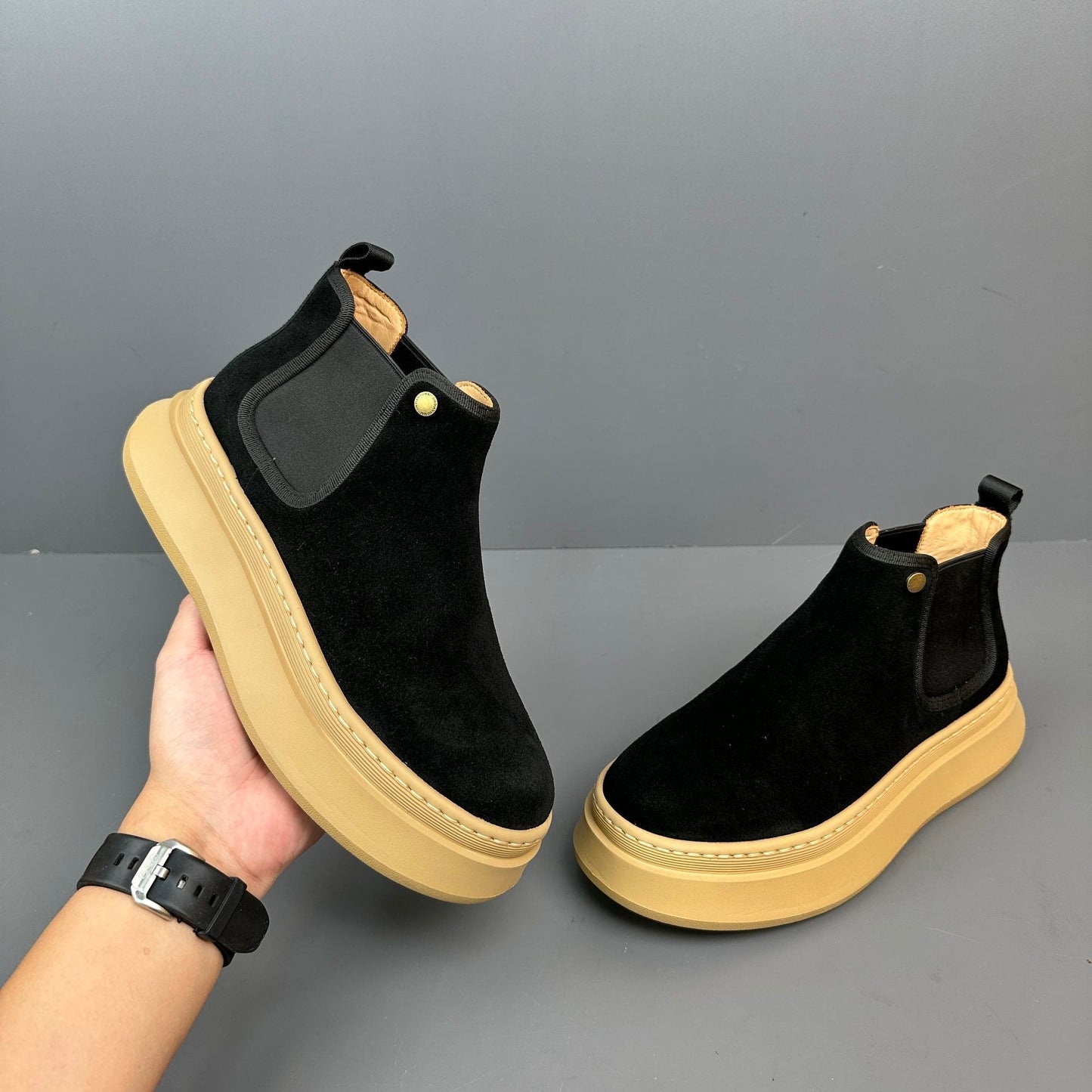 Handmade Retro British Versatile Chelsea Boots