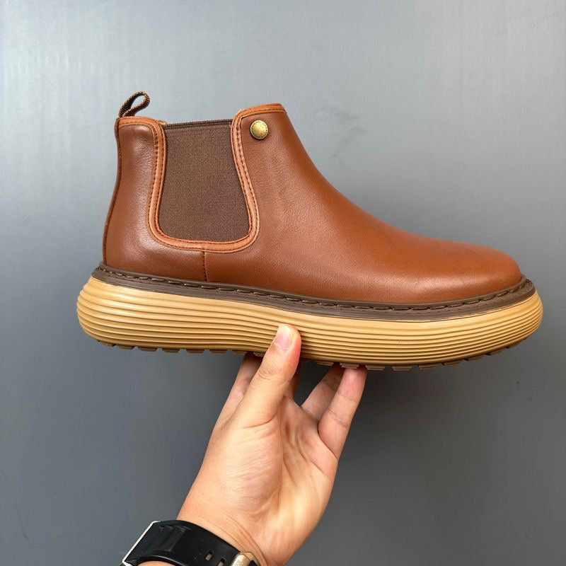 Handcrafted Vintage Leather High-Top Boots with Foot-Covering Design Handmade British-Style Dr. Martens Boots