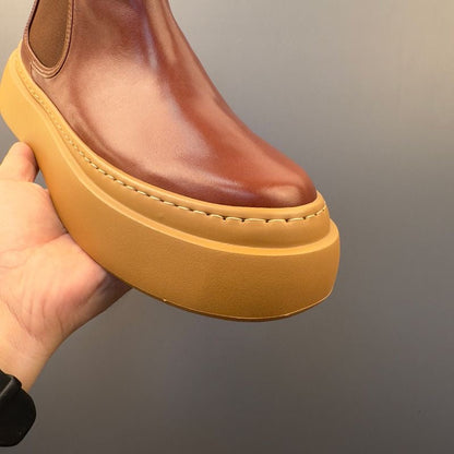 Genuine Leather Vintage Slip-On Handcrafted High-Top British-Style Dr. Martens Boots