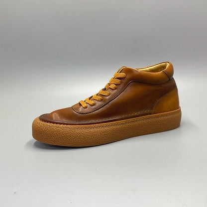 Retro Handcrafted Cowhide Casual Skate Shoes