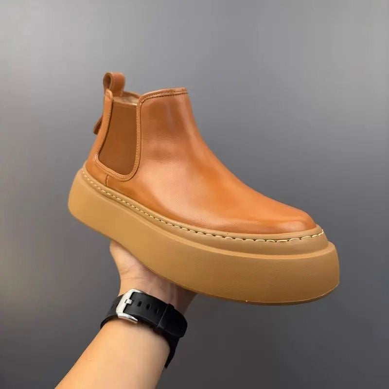 Genuine Leather Vintage Slip-On Handcrafted High-Top British-Style Dr. Martens Boots