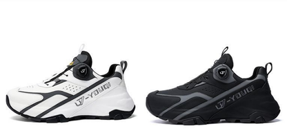 Full-Grain Leather Rotating Buckle Dad Sneakers