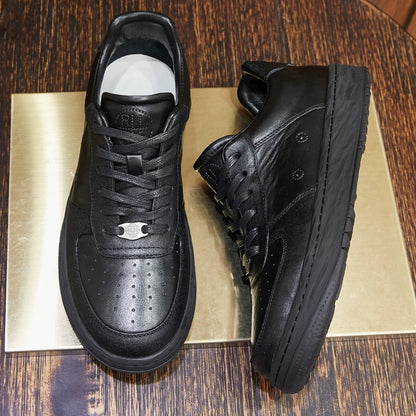 Handcrafted Vintage Niche Horsehide Design Casual Classic Skate Shoes