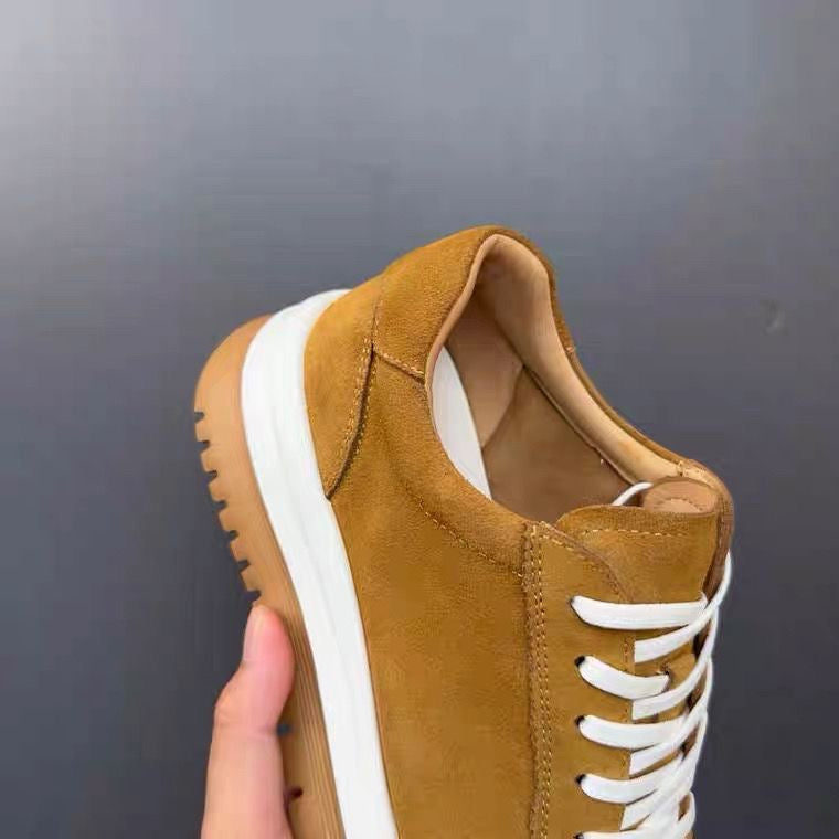 Autumn/Winter Handcrafted Vintage Fashion Versatile Soft Leather Exfoliating Casual Athletic Leather Shoes
