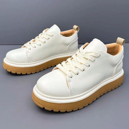 Fashionable Genuine Leather Versatile Chunky Sole Trendy Skate Shoes