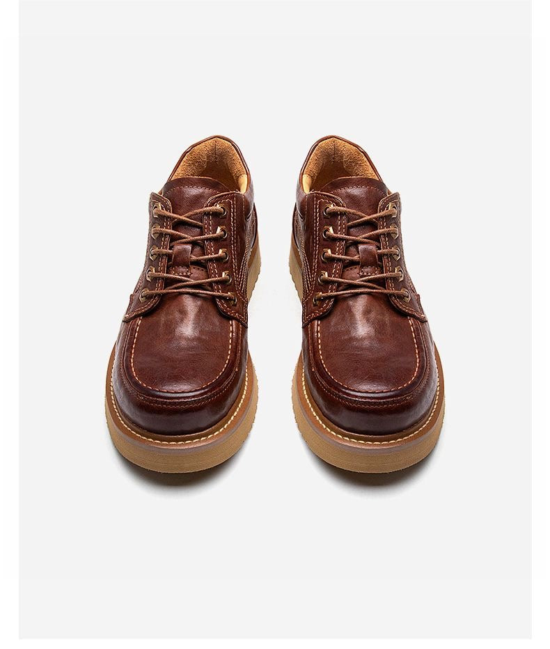 Handcrafted Vintage Lace-Up Soft-Sole Casual Business Leather Shoes
