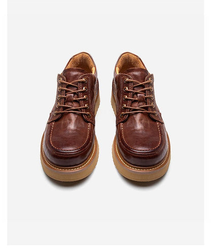 Handcrafted Vintage Lace-Up Soft-Sole Casual Business Leather Shoes