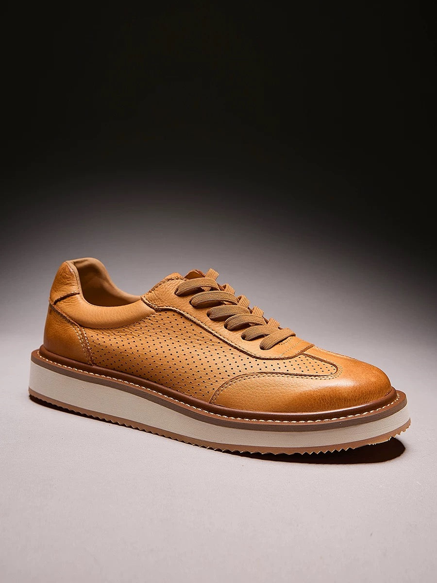 Handmade Retro New Casual Skate Shoes Fashion Breathable Softsole Leather Shoes