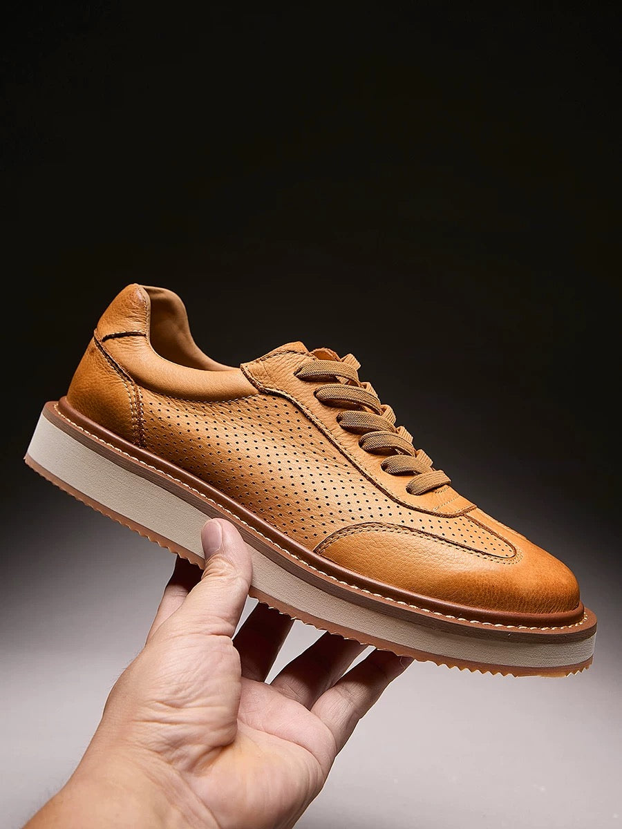 Handmade Retro New Casual Skate Shoes Fashion Breathable Softsole Leather Shoes