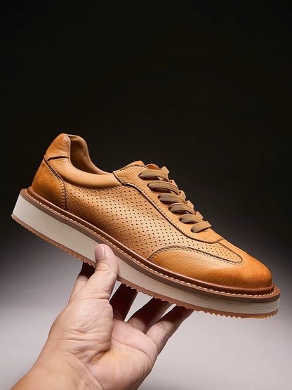 Handmade Retro New Casual Skate Shoes Fashion Breathable Softsole Leather Shoes