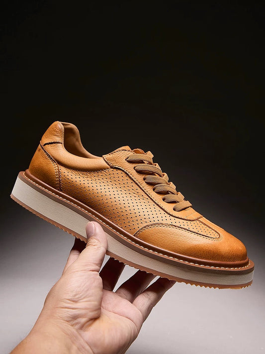 Handmade Retro New Casual Skate Shoes Fashion Breathable Softsole Leather Shoes