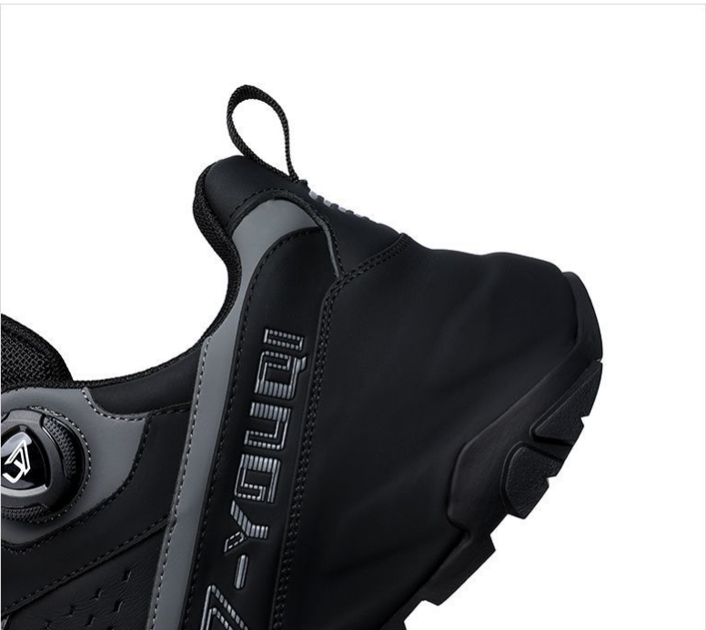 Full-Grain Leather Rotating Buckle Dad Sneakers