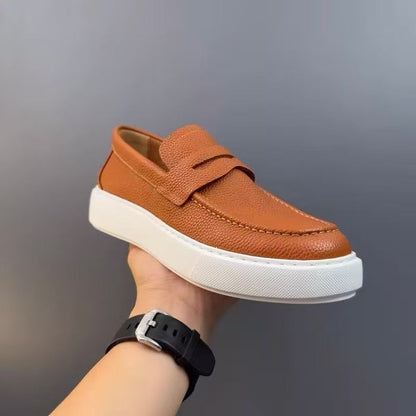 Handmade Retro Breathable and Fashionable Genuine Leather Casual Loafers