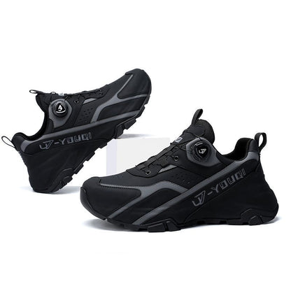 Full-Grain Leather Rotating Buckle Dad Sneakers