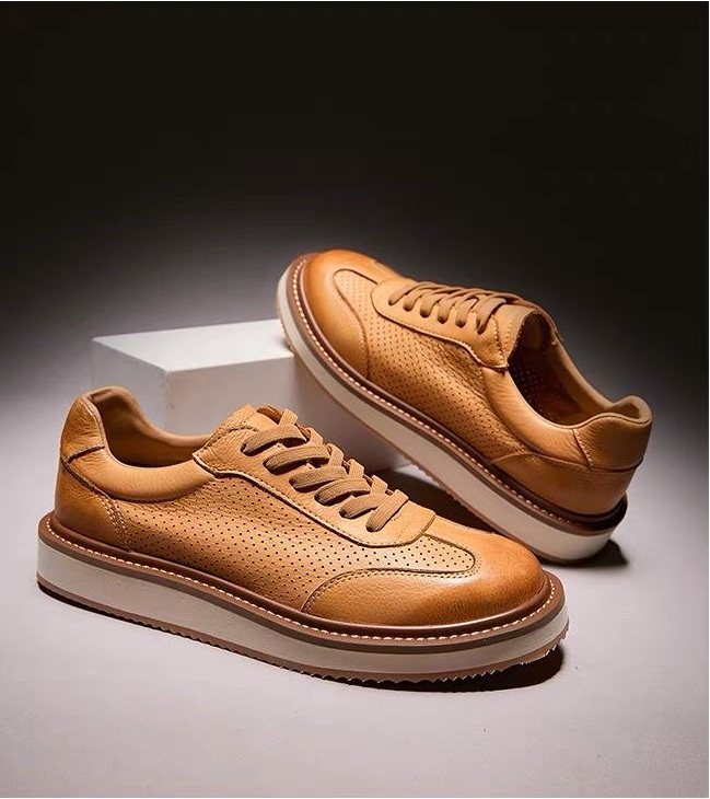 Handmade Retro New Casual Skate Shoes Fashion Breathable Softsole Leather Shoes