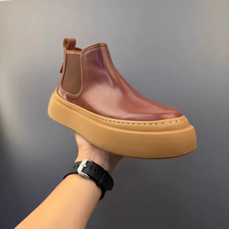 Genuine Leather Vintage Slip-On Handcrafted High-Top British-Style Dr. Martens Boots