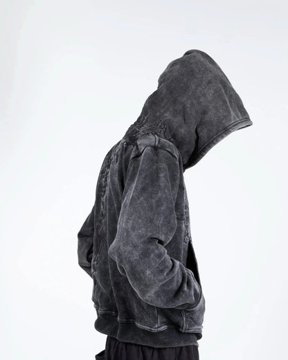“Half a Million” Embroidery Zip-Up (Black)
