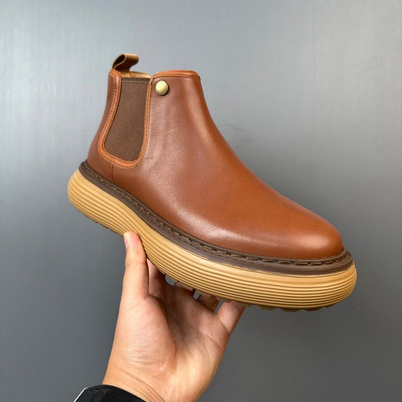 Handcrafted Vintage Leather High-Top Boots with Foot-Covering Design Handmade British-Style Dr. Martens Boots