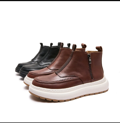 Handmade Retro Fashion Casual Fleece-Lined Ankle Boots